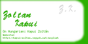 zoltan kapui business card